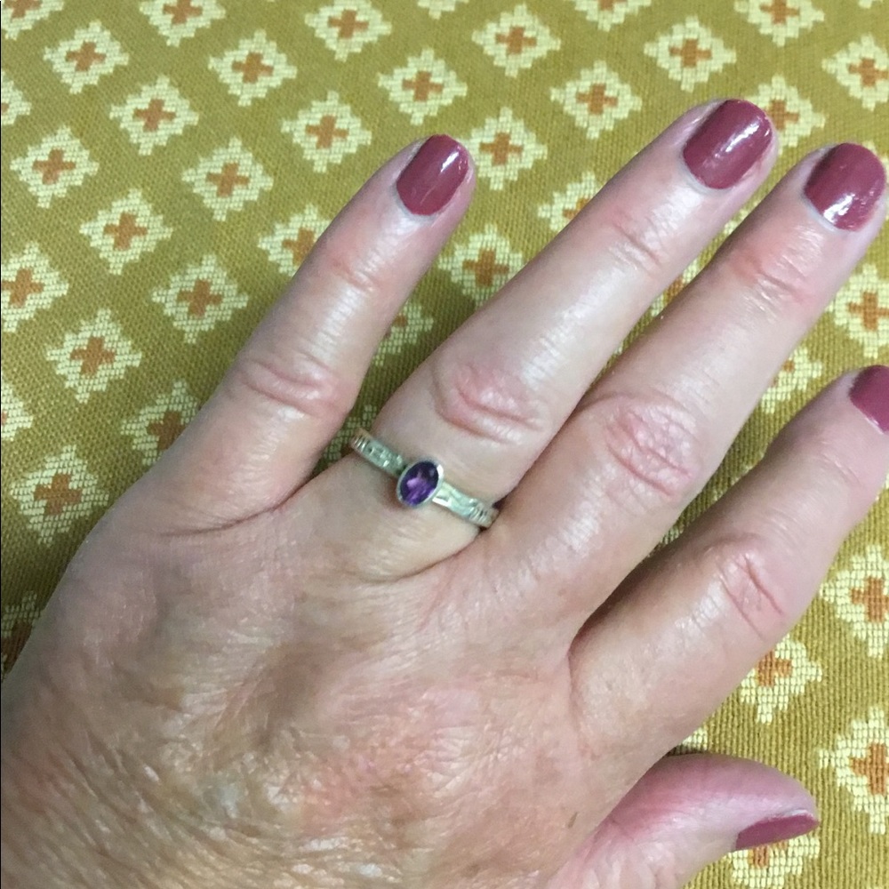 Ss Amethyst Ring - image 1